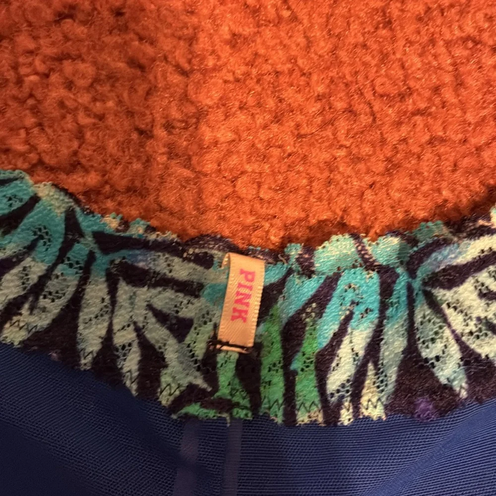 Victoria's Secret PINK Blue & Black Floral Lace Panties